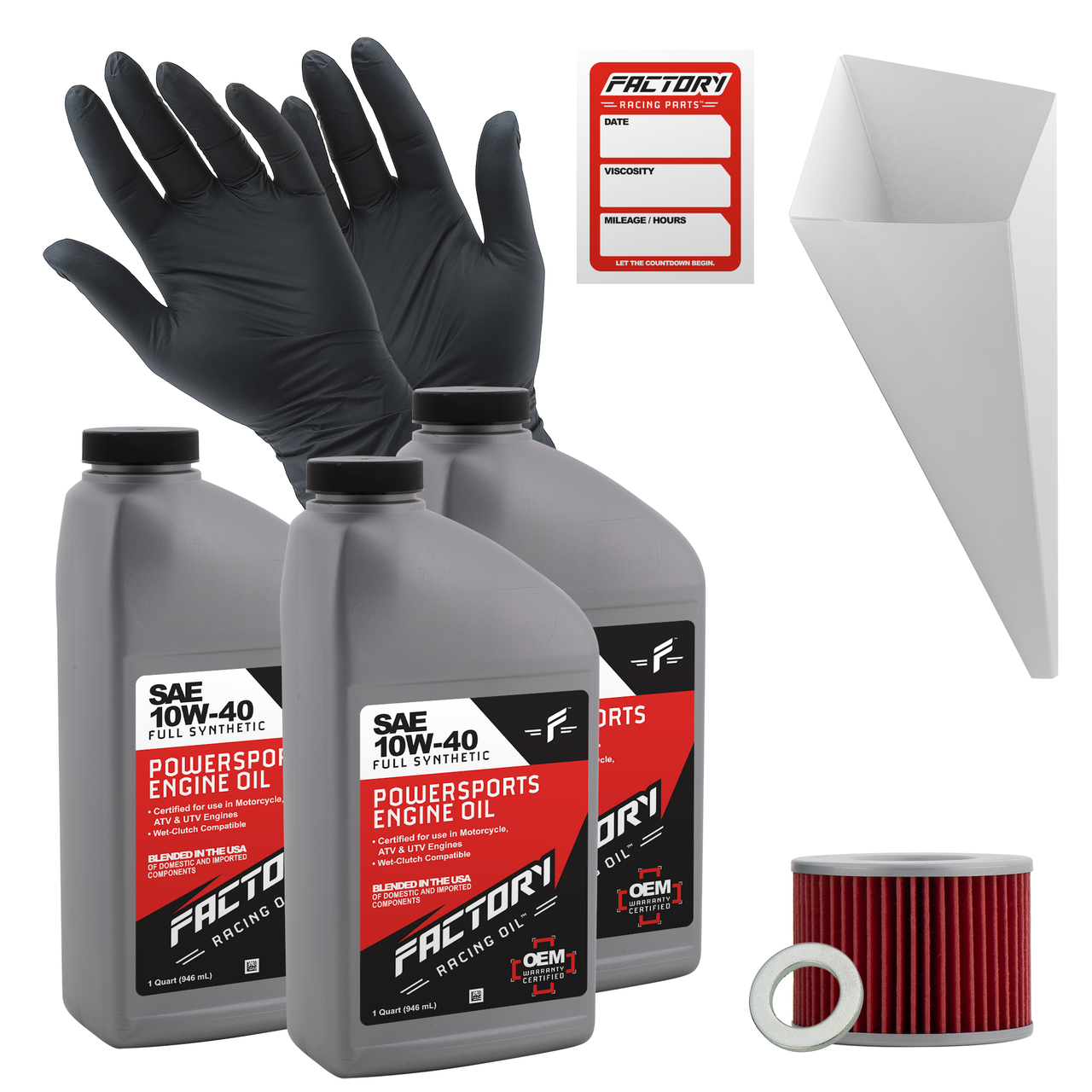 10W-40 3 Quart Oil Change Kit For Honda CB350F 1973-1974-0