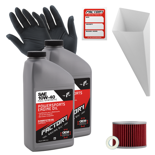 10W-40 Full Synthetic 2 Quart Oil Change Kit For Kawasaki KL250 Eliminator, EX250 Ninja-0