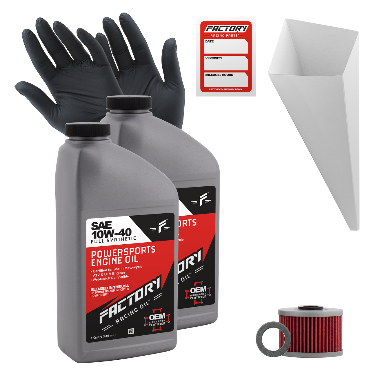 10W-40 Full Synthetic 2 Quart Oil Change Kit For Kawasaki KLX300R-0