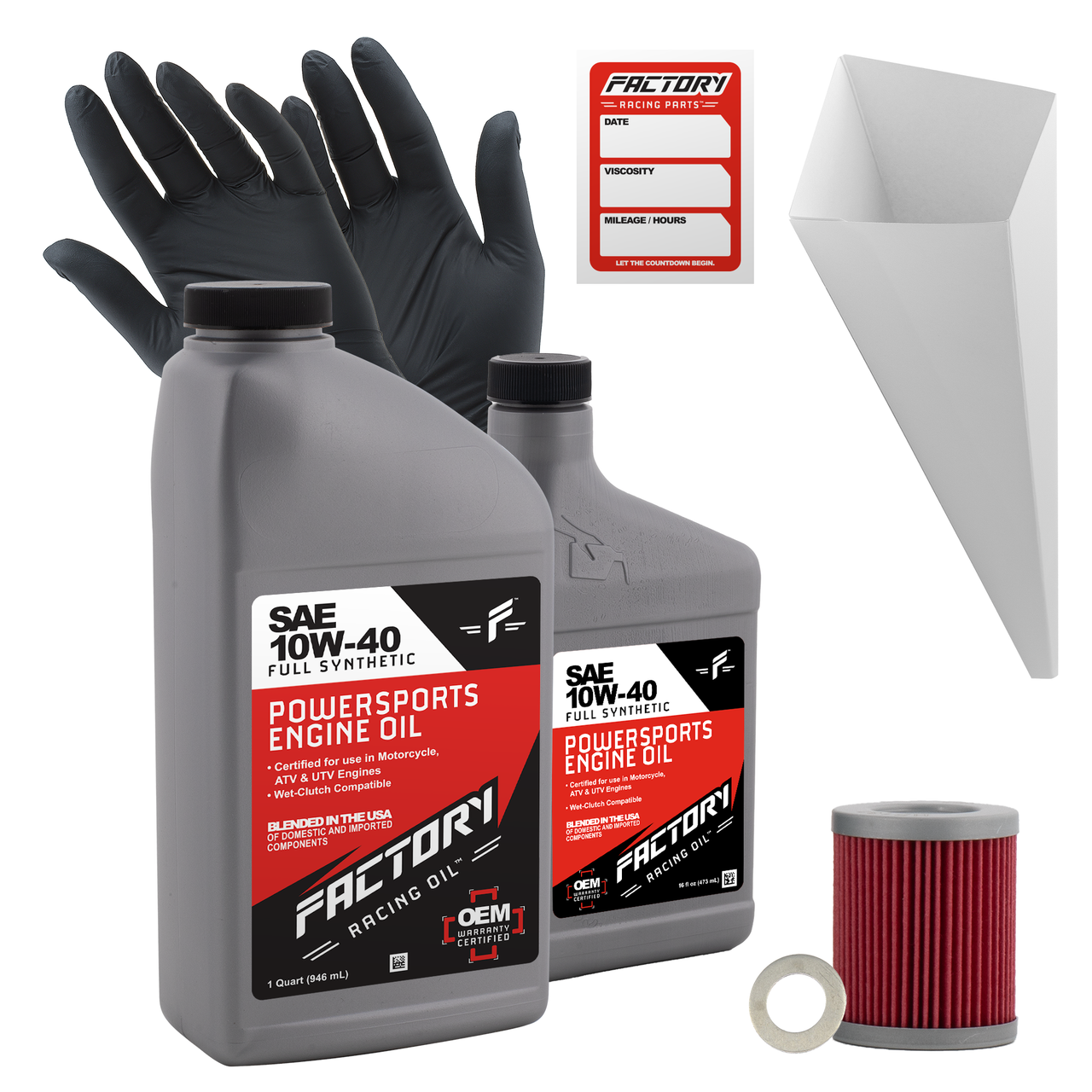 10W-40 Full Synthetic 1.5 Quart Oil Change Kit fits Suzuki DR-Z125, SP125-0