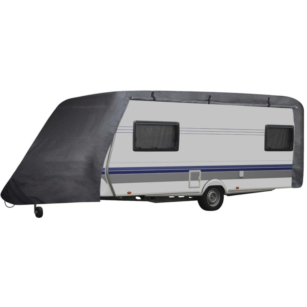 vidaXL RV Cover Caravan Top Cover Breathable Motorhome Protective Cover Gray-7