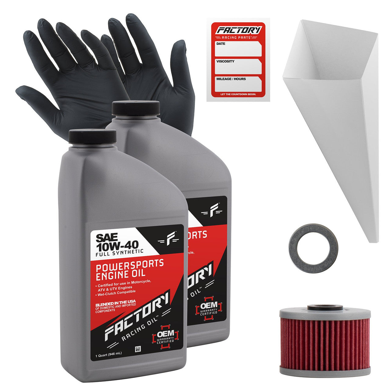 10W-40 2 Quart Oil Change Kit For Kawasaki KLX450R KL250G-0