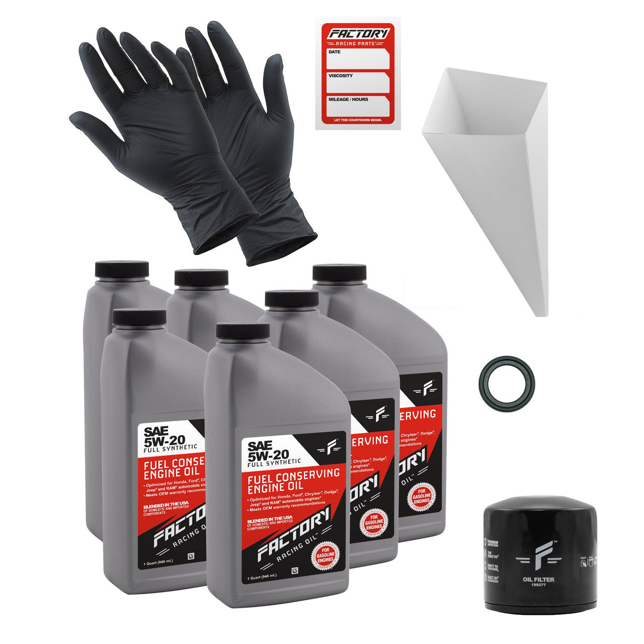 Oil Change Kit For Ford Crown Victoria, Escape, Explorer, F150 F250 F350, Mustang, Lincoln Town Car, Mercury Grand Marquis, Mountaineer, Mariner 5W-20 Oil - 6 Quarts-0