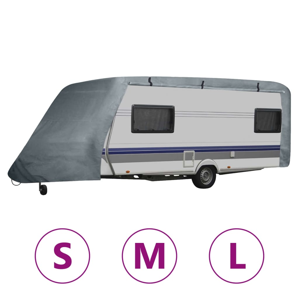 vidaXL RV Cover Caravan Top Cover Breathable Motorhome Protective Cover Gray-5